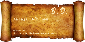Babaji Dénes névjegykártya